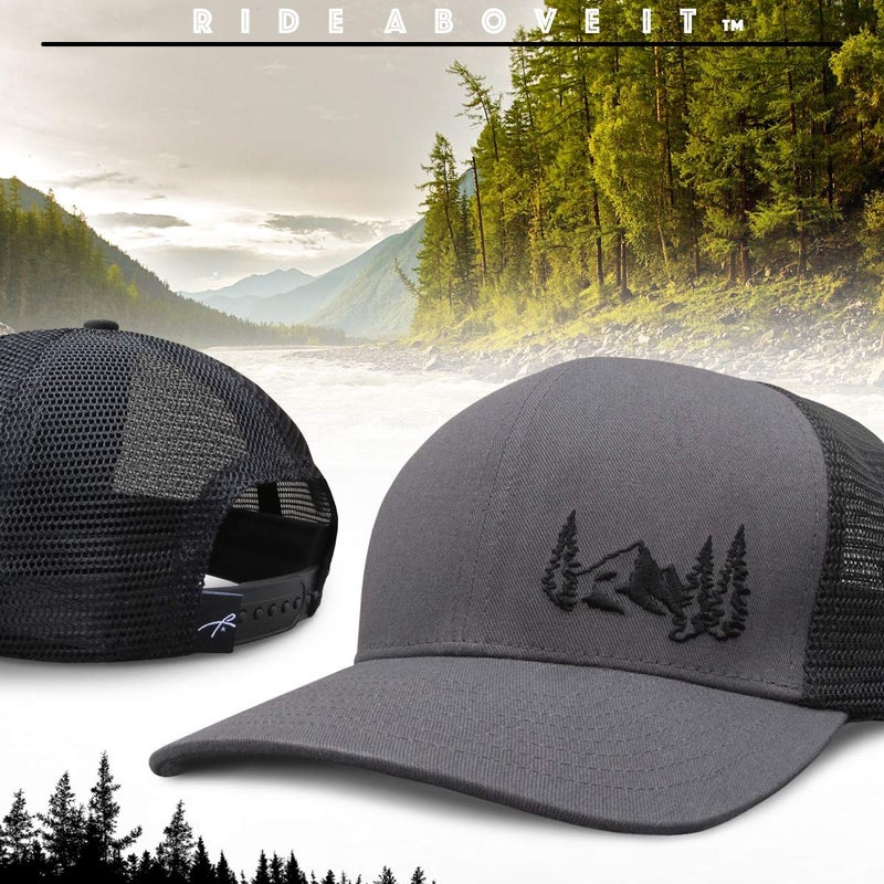 Grace Folly Trucker Hat for Men or Women- Many Cool Designs (Mountain- Gray) - Image 4